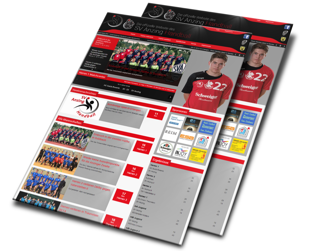 Screenshot handball-anzing.de